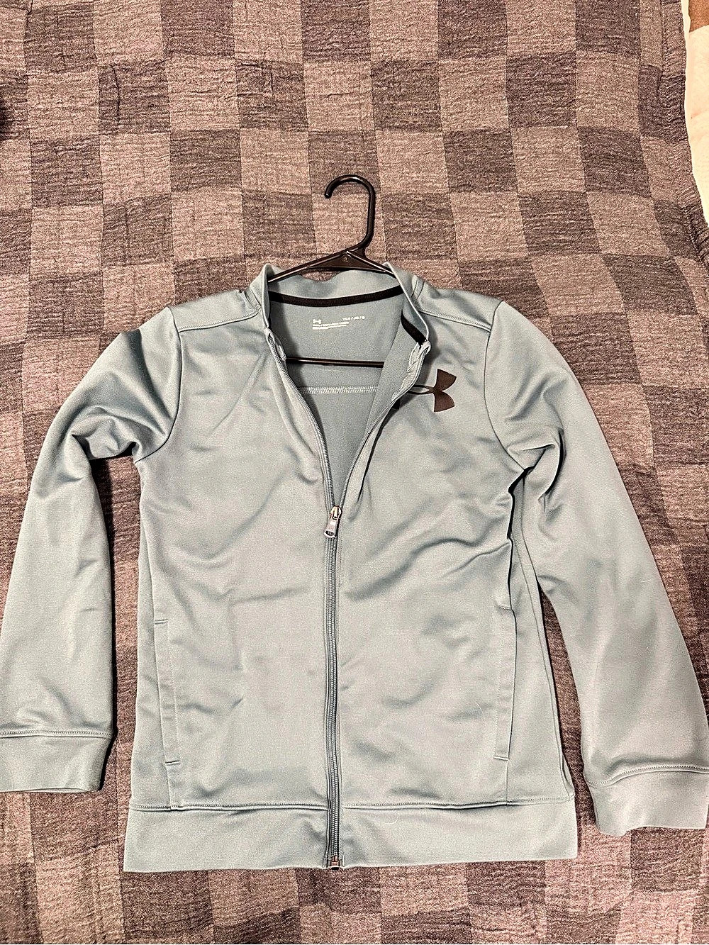 Under Armour boys Youth Zip Jacket slate blue Medium